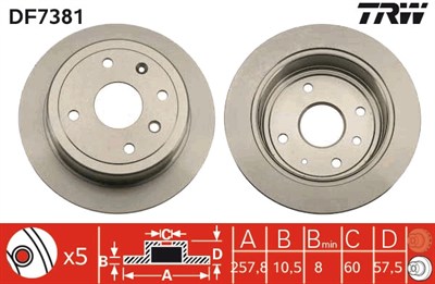 FREN DİSKİ ARKA BOYALI, 4 BİJON, 257 MM CHEVROLET AVEO / KALOS SEDAN 1.4 05-07, LACETTI 1.4 16V 05=>, 1.6-1.8 05=>, 2.0 D 07=>, NUBIRA SEDAN 1.4 06-08, 1.6 05-11, 1.8 05-09, 2.0 D 05-11 