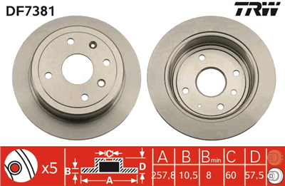 FREN DİSKİ ARKA BOYALI, 4 BİJON, 257 MM CHEVROLET AVEO / KALOS SEDAN 1.4 05-07, LACETTI 1.4 16V 05=>, 1.6-1.8 05=>, 2.0 D 07=>, NUBIRA SEDAN 1.4 06-08, 1.6 05-11, 1.8 05-09, 2.0 D 05-11 