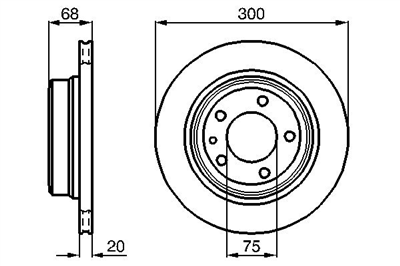 FREN DİSKİ ARKA HAVA KANALLI - 5 BİJON 300 MM BMW E32 740 I,LI V8 92-94 