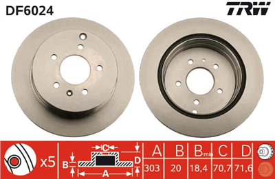 FREN DİSKİ ARKA HAVA KANALLI, BOYALI, 5 BİJON, 303 MM CHEVROLET CAPTIVA2.4 06=>, 2.4 4WD 06=>, 2.4 LPG 07=>, 3.0 4WD 10-18, 3.2 4WD 06=>, 2.0 D 4WD 06=>, 2.0 D 07=>, OPEL ANTARA 2.4 06-11, 2.4 10=>, 2.4 4X4 10=>, 3.0 10-15, 3.2 V6 06-11, 2.0 CDTİ 06-