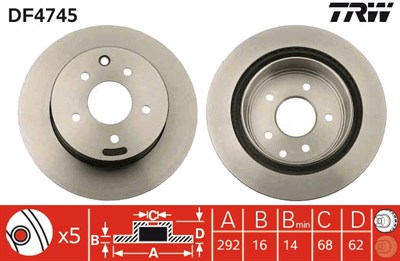 FREN DİSKİ ARKA HAVA KANALLI, BOYALI, 5 BİJON, 292 MM NISSAN LEAF ELECTRİC 10=>, QASHQAI / QASHQAI +2 1.6-2.0 07-13, 1.5-2.0 DCİ 07-13, X-TRAIL 2.0 01-13, 2.0 4X4 01-13, 2.5 4X4 02-13, 2.2 DCİ 03-13, 2.0 4X4 07-13, 2.5 4X4 07-13, 350 Z COUPE 3.5 02-0