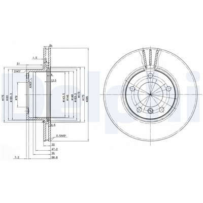 FREN DİSKİ (ÇİFTLİ PAKET) DELİKLİ ÖN BMW 520, 523, 525, 528, 530, 535 1995 > 10/2005 