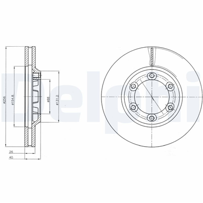 FREN DİSKİ (ÇİFTLİ PAKET) DELİKLİ ÖN ISUZU D-MAX, RODEO 05/2002 > 
