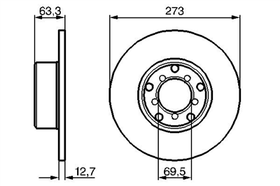 FREN DİSKİ ÖN 5 BİJON 273,2 MM MERCEDES (115 KASA) 68-76 