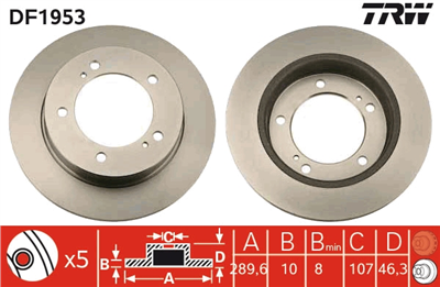 FREN DİSKİ ÖN 5 BİJON, BOYALI, 290 MM SUZUKI SAMURAİ SUV 1.0-1.3 88-04, 