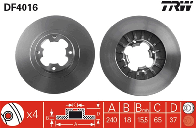 FREN DİSKİ ÖN HAVA KANALLI, 4 BİJON,240 MM SUBARU JUSTY I 1200 87-95, 1200 4WD 86-96