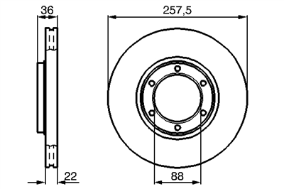 FREN DİSKİ ÖN HAVA KANALLI - 6 BİJON 257,5 MM OPEL FRONTERA A 2.2 I 91 => 