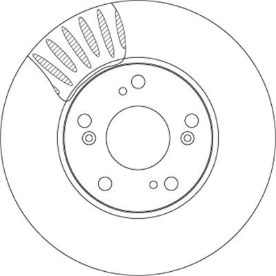 FREN DİSKİ ÖN HAVA KANALLI, BOYALI, 5 BİJON, 280 MM HONDA ACCORD VII 2.0 03-08, 2.2 İ-CTDİ 04-08 