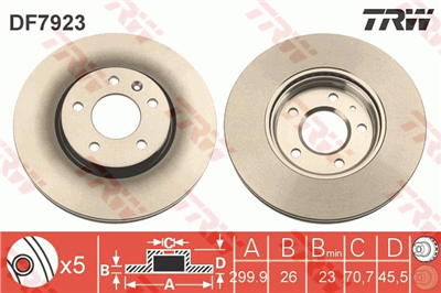 FREN DİSKİ ÖN HAVA KANALLI, BOYALI, 5 BİJON , 300 MM OPEL ASTRA J 1.4-1.6 09-15, 1.4-1.6 T 09-15, 1.6 SIDI 12-15, 1.7-2.0 CDTİ 09-15, 1.6 CDTİ 13-15, 2.0 BİTURBO CDTİ 12-15, VAUXHALL ZAFIRA MK III 1.6 CDTİ 13-18 