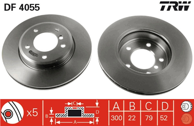 FREN DİSKİ ÖN HAVA KANALLI, BOYALI, 5 BİJON, 300 MM BMW 3 318 İ 01-05, 320 D 01-05, 325 İ 00-05, 325 Xİ 00-05, 328 İ 98-00 