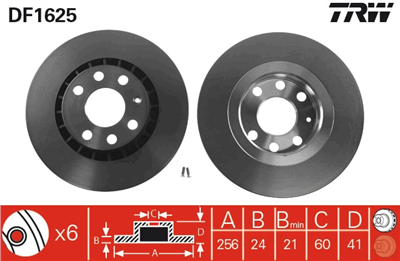 FREN DİSKİ ÖN HAVA KANALLI, BOYALI, 6 BİJON, 256 MM OPEL VECTRA A 1.8 S 4X4 89-89, 1.8 S 89-90, 1.8 İ CAT 90-95, 2.0 88-89, 2.0 İ 88-90, VECTRA B 1.6 İ 95-02, 1.6 İ 16V 95-02, 1.8 İ 16V 95-00, 2.0 İ 95-02, 2.5 İ V6 95-00, 1.7 TD 95-98, 2.0 DTİ 16V 97