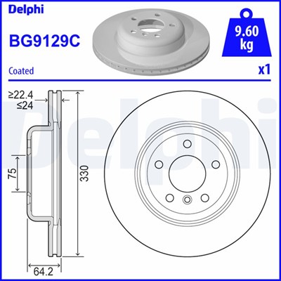 FREN DİSKİ (TEKLİ PAKET) - BOYALI, DELİKLİ ÖN BMW 518, 520, 523, 525, 528, 530 03/2010 > 