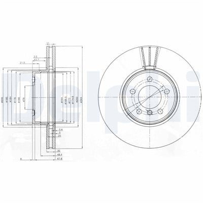 FREN DİSKİ (TEKLİ PAKET) - BOYALI, DELİKLİ ÖN LAND ROVER RANGE ROVER 02/2002 > 07/2012 