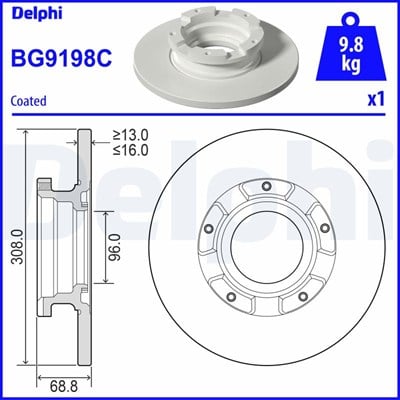 FREN DİSKİ (TEKLİ PAKET) - BOYALI, DELİKSİZ ARKA FORD TRANSIT, TRANSIT CUSTOM 04/2012 > 