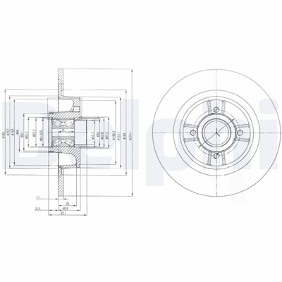 FREN DİSKİ (TEKLİ PAKET) DELİKSİZ ARKA RENAULT MEGANE, SCENIC 1996 > 10/2003 