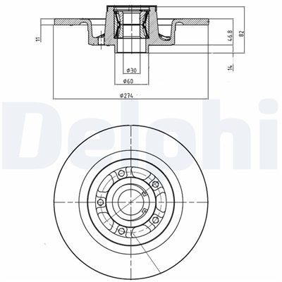 FREN DİSKİ (TEKLİ PAKET) DELİKSİZ ARKA RENAULT GRAND SCENIC, LAGUNA, SCENIC 01/2001 > 01/2009 
