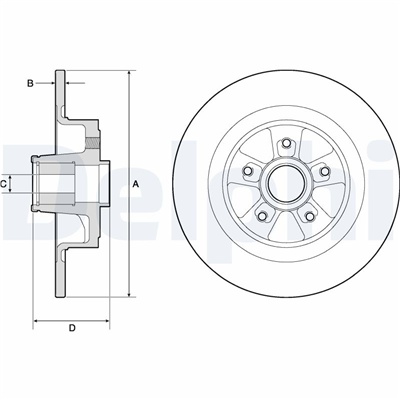 FREN DİSKİ (TEKLİ PAKET) - RULMANLI, DELİKSİZ ARKA RENAULT MEGANE 05/2004 > 10/2008 