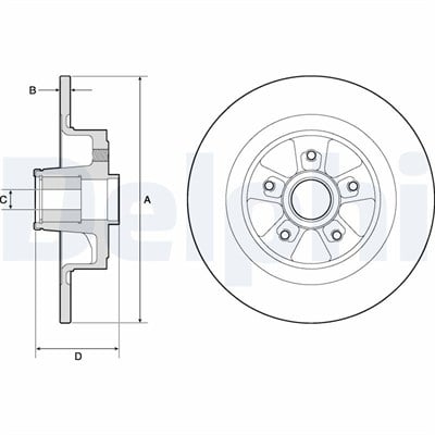 FREN DİSKİ (TEKLİ PAKET) - RULMANLI, DELİKSİZ ARKA RENAULT MEGANE 05/2004 > 10/2008 