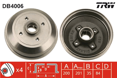 FREN KAMPANASI ARKA OPEL CORSA A HB 1.0 82-93, 1.2 82-90, 1.2 İ 89-93, 1.3 85-89, 1.3 İ 86-90 