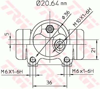 FREN SİLİNDİRİ ARKA SAĞ 20,6 MM PEUGEOT 406 1.6 95-04, 1.8-2.0 16V 95-04, 1.8 96-04, 2.0 T 96-04, 2.2 00-04, 3.0 24V 96-04, 3.0 V6 00-04, 1.9 D 96-04, 1.9 TD 95-04, 2.0 HDİ 98-04, 2.1 TD 12V 96-04, 2.2 HDİ 00-04 