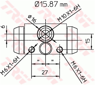 FREN SİLİNDİRİ ARKA SAĞ-SOL 15,9 MM OPEL AGİLA 1.0 03-07, 1.0 12V 00-07, 1.2 16V 00-07, 1.3 CDTİ 03-07 