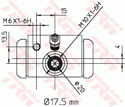 FREN SİLİNDİRİ ARKA SAĞ-SOL 17,5 MM RENAULT CLIO II 1.2 98=>, 1.4 98-05, 1.4 16V 99-08 