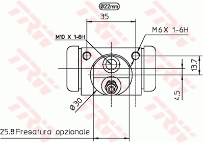 FREN SİLİNDİRİ ARKA SAĞ-SOL 22,2 MM FIAT İDEA 1.2-1.4 16V 04=>, 1.4 13=>, 1.3 D MULTİJET 04=> 