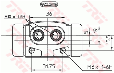 FREN SİLİNDİRİ ARKA SAĞ-SOL 22,2 MM FORD ESCORT III 1.6 İ 85-85, 1.1 80-83, 1.6 D 84-85, FOCUS 1.8 Dİ/TDDİ 99-04, RS 02-04 