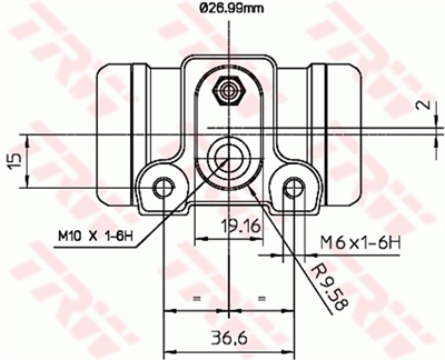 FREN SİLİNDİRİ ARKA SAĞ-SOL 27 MM CITROEN JUMPER 2.5 TD 94-02, FIAT DUCATO 2.0 JTD 02=>, 2.3 JTD 02=>, 2.8 JTD 02=>, 2.5 TD 94-98, PEUGEOT BOXER 2.5 TD 94-02 