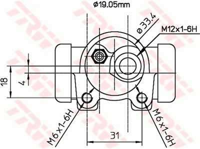 FREN SİLİNDİRİ ARKA SOL 19 MM PEUGEOT 106 I 1.4 91-96, 1.6 93-96 