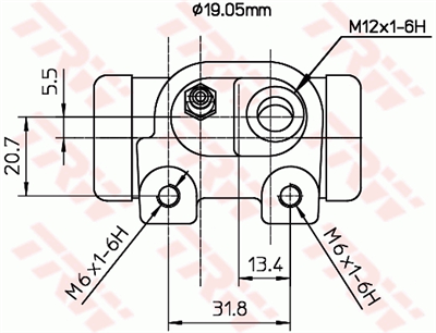 FREN SİLİNDİRİ ARKA SOL 19 MM PEUGEOT 205 I 1.0-1.1-1.4 83-87, 1.6 86-87, 1.7 D 83-87 
