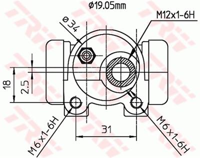 FREN SİLİNDİRİ ARKA SOL 19 MM RENAULT 106 I 1.0-1.1 91-96 