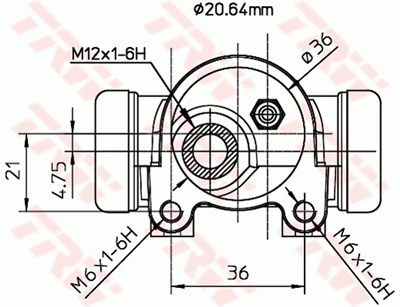 FREN SİLİNDİRİ ARKA SOL 20,6 MM PEUGEOT 405 I 1.4-1.6-1.9 87-92, 1.6-1.9 4X4 88-92, 1.8 TD 88-92, 1.9 D 88-92, 1.8 D 4X4 87-92 