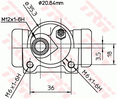 FREN SİLİNDİRİ ARKA SOL 20,6 MM PEUGEOT 306 1.4 SL 94-01, 1.6 00-01, 1.8 94-01 