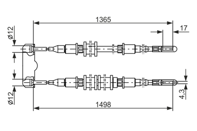 FREN TELİ 1377MM OPEL CALIBRA 2.0 I 89-96, 2.0 I 16V 94-97, 2.5 IV6 93-97