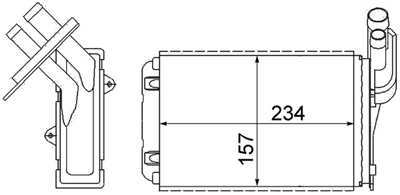 KALORİFER RADYATÖRÜ 234x157X42 RENAULT CLIO I ELECTRIC 96-98, 1.2 91-98, 1.4 90-98, 1.7 91-93, 1.8 90-98, 1.8 16V 91-96, 1.9 D 91-98, MEGANE I 1.4 E 96-03, 1.4 16V 99-03, 1.6 I 96-99, 1.6 16V 99-02, 1.8 16V 01-03 