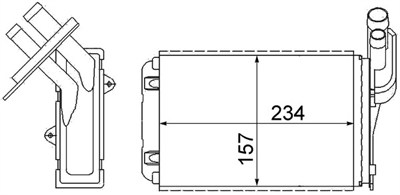 KALORİFER RADYATÖRÜ 234x157X42 RENAULT CLIO I ELECTRIC 96-98, 1.2 91-98, 1.4 90-98, 1.7 91-93, 1.8 90-98, 1.8 16V 91-96, 1.9 D 91-98, MEGANE I 1.4 E 96-03, 1.4 16V 99-03, 1.6 I 96-99, 1.6 16V 99-02, 1.8 16V 01-03 
