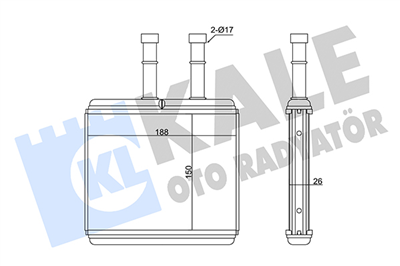 KALORİFER RADYATÖRÜ AL/BRZ DAEWOO KALOS 03=> CHEVROLET AVEO 06=> KALOS 05=> 