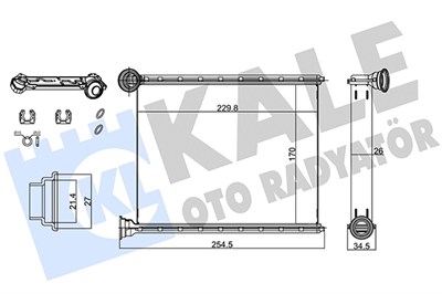 KALORİFER RADYATÖRÜ AL/BRZ PEUGEOT 308, PEUGEOT RCZ, CITROEN C3 PICASSO 1.4 16V, 1.6 16V 07=>, C3 1.4 VTI 09=> 6448W8 