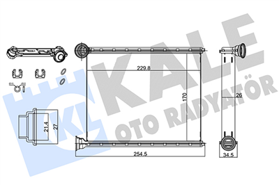 KALORİFER RADYATÖRÜ AL/BRZ PEUGEOT 308, PEUGEOT RCZ, CITROEN C3 PICASSO 1.4 16V, 1.6 16V 07=>, C3 1.4 VTI 09=> 6448W8 