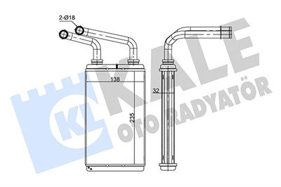 KALORİFER RADYATÖRÜ AL/PL/BRZ RENAULT MASTER II - OPEL MOVANO - NISSAN INTERSTAR 1.9-2.2 DTI 98=> 