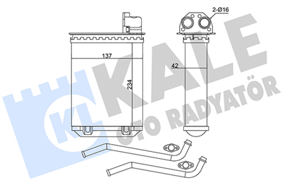 KALORİFER RADYATÖRÜ MEKANİK PEUGEOT 205 I, 205 II 1.0 87-98, 1.1-1.2 87-90, 1.3 90-92, 1.4 87-89, 1.6 87-98, 1.9 GTI 87-94 