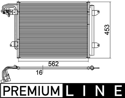 KLİMA RADYATÖRÜ 550x443x16 VOLKSWAGEN CADDY III 1.4 04-10, 1.6 04-15, 1.9 TDI 04-10, TOURAN 1.4 TSI 06-10, 1.4 FSI 06-10, 1.6 FSI 03-07, 1.9 TDI 03-10, 2.0 TDI 03-10 