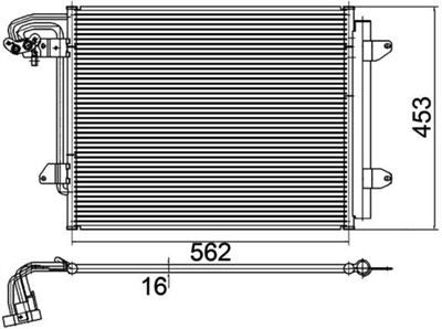 KLİMA RADYATÖRÜ 550x443x16 VOLKSWAGEN CADDY III 1.4 04-10, 1.6 04-15, 1.9 TDI 04-10, TOURAN 1.4 TSI 06-10, 1.4 FSI 06-10, 1.6 FSI 03-07, 1.9 TDI 03-10, 2.0 TDI 03-10 
