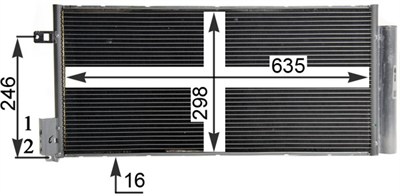 KLİMA RADYATÖRÜ FIAT GRANDE PUNTO 1.3 D MULTIJET 05=>, OPEL CORSA D 1.4 12-14, 1.6 T 06-14, 1.3 CDTI 06-14, 1.7 CDTI 06-14 