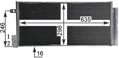 KLİMA RADYATÖRÜ FIAT GRANDE PUNTO 1.3 D MULTIJET 05=>, OPEL CORSA D 1.4 12-14, 1.6 T 06-14, 1.3 CDTI 06-14, 1.7 CDTI 06-14 