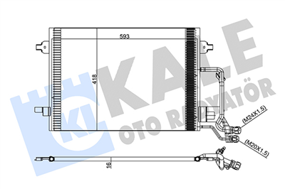 KLİMA RADYATÖRÜ ( KONDENSER ) KURUTUCULU AL/AL AUDI A6 2.5 TDI 97-05, 2.5 TDI QUATTRO 97-05 (615x420x18) 