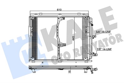 KLİMA RADYATÖRÜ ( KONDENSER ) KURUTUCULU AL/AL MERCEDES-BENZ S SERİSİ W140 91-98, COUPE C140 92-99 (630x455x16) 