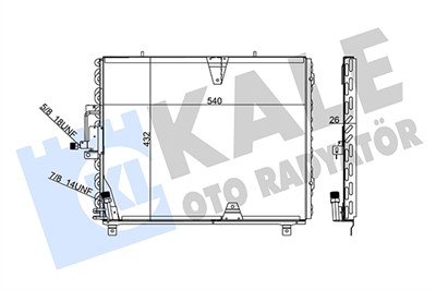 KLİMA RADYATÖRÜ ( KONDENSER ) KURUTUCULU AL/AL MERCEDES-BENZ W124 88-93 (538x435x26) 