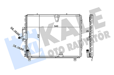KLİMA RADYATÖRÜ ( KONDENSER ) KURUTUCULU AL/AL MERCEDES-BENZ W124 88-93 (538x435x26) 